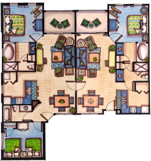 Calypso Cay Villas 3 Bedroom Layout